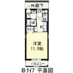エスポワール2(1K/2階)の間取り写真