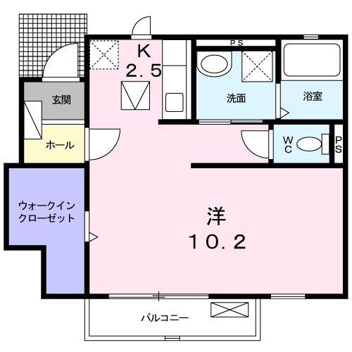 ライブラ(ワンルーム/1階)の間取り写真