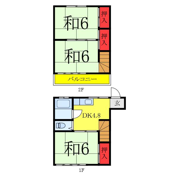 坂下コーポ(3K/1階)の間取り写真