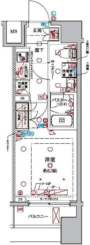 ラクラス横浜(1K/3階)の間取り写真