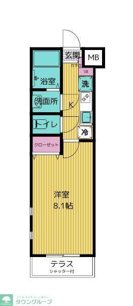 リンクフィールド井の頭(1K/1階)の間取り写真