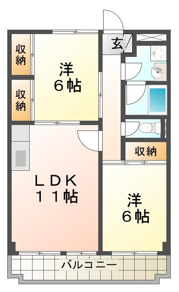 コーポ大末(2LDK/3階)の間取り写真