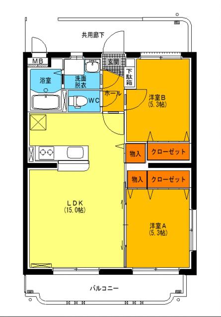 ユーミーあだちIII(2LDK/2階)の間取り写真