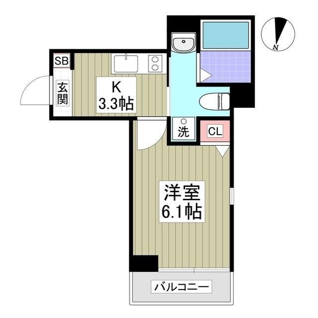 HALE永福(1K/3階)の間取り写真
