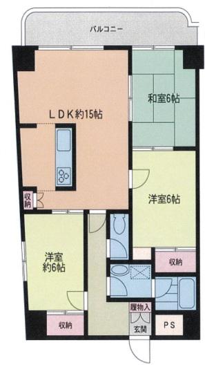 ピアセーレ町屋(3LDK/6階)の間取り写真