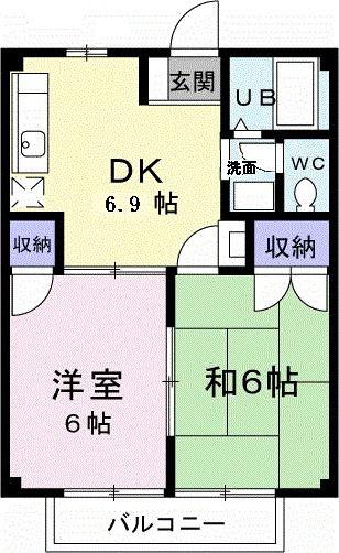 ニューシティ宇多津(2DK/2階)の間取り写真