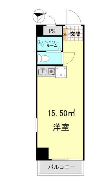 ハイシティ高田馬場(ワンルーム/4階)の間取り写真