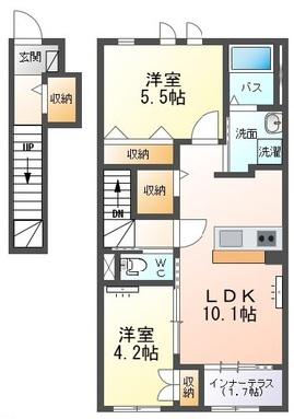グランシティ(2LDK/2階)の間取り写真