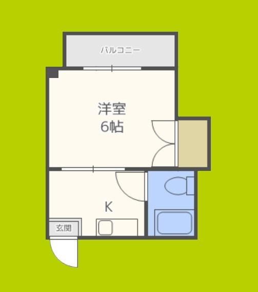 ハイツ清水丘(1K/2階)の間取り写真