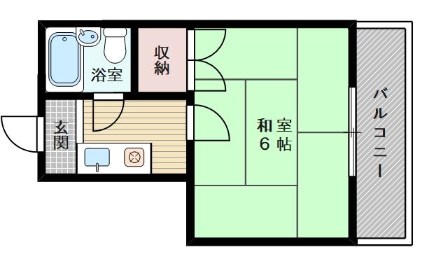プレアール豊里II(1K/1階)の間取り写真