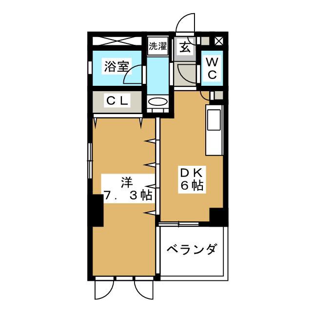 スターハイム(1DK/1階)の間取り写真