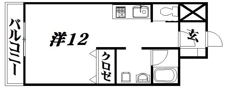 AVENUE大工町(ワンルーム/4階)の間取り写真