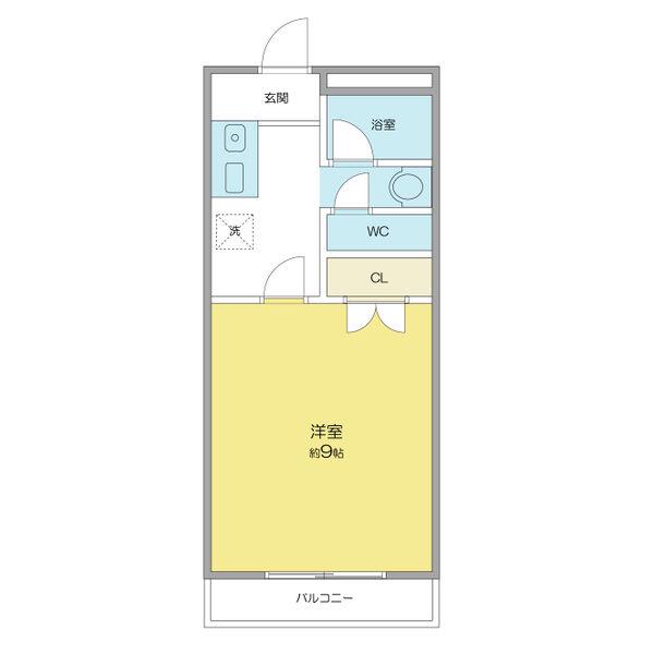 ウイングコート辻(1K/3階)の間取り写真