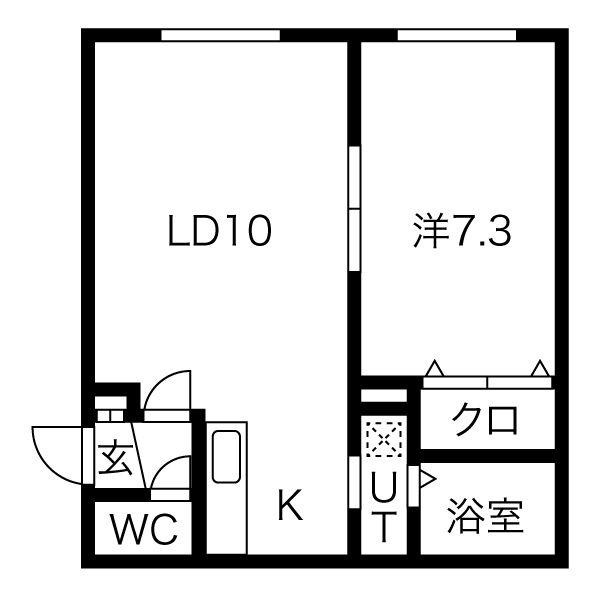 ラグナベルデN18(1LDK/3階)の間取り写真