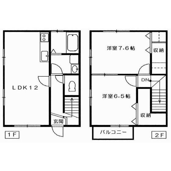 ハミングYOUハイツ(2LDK/1階)の間取り写真