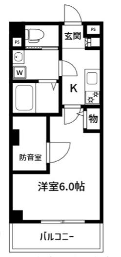 CASA 南千住(1K/4階)の間取り写真
