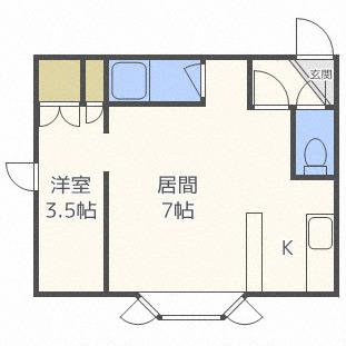 元町クラブハウス(1LDK/2階)の間取り写真