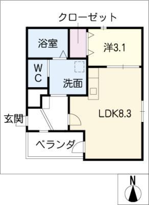 SHIVA APARTMENT(1LDK/1階)の間取り写真