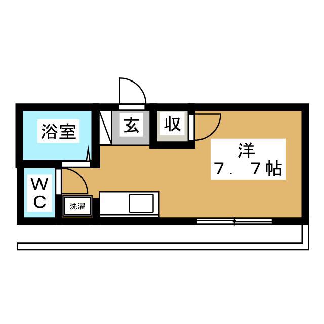 スカイハイム(ワンルーム/1階)の間取り写真