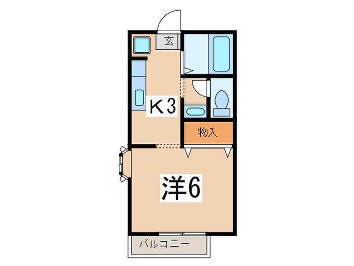ベルエポック湘南(1K/2階)の間取り写真