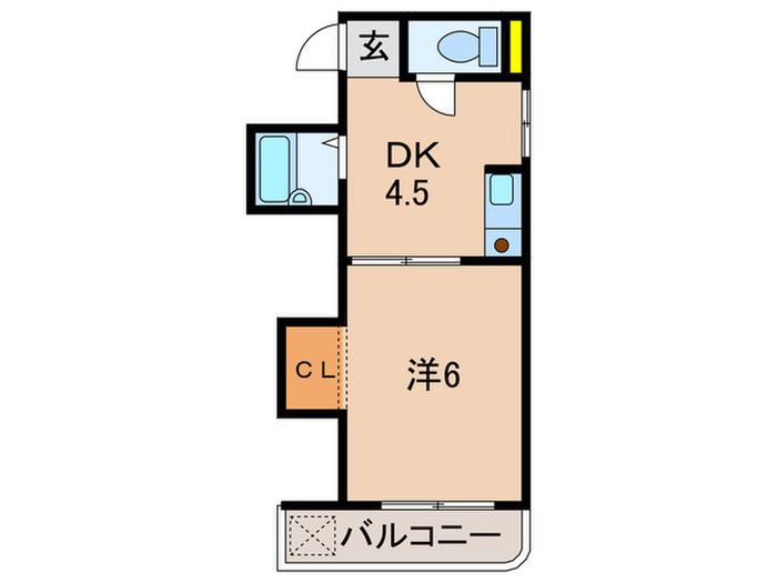 大平マンション(1DK/3階)の間取り写真