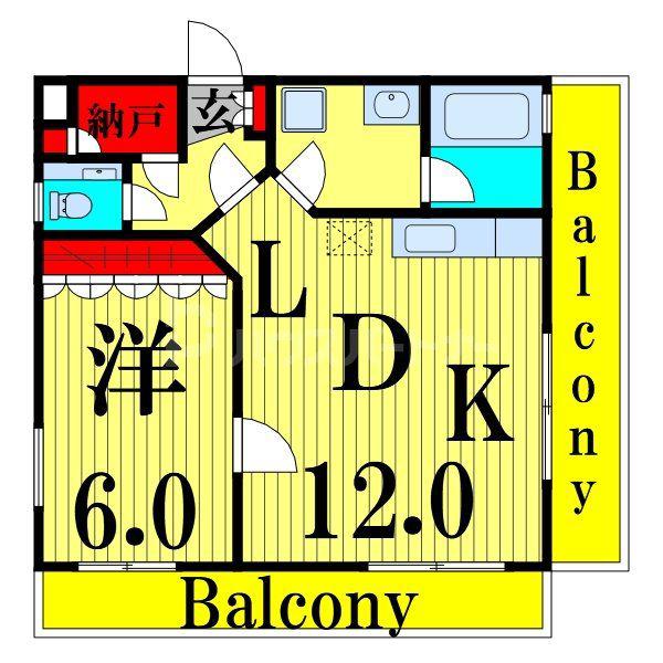 スプリングハウス(1SLDK/3階)の間取り写真