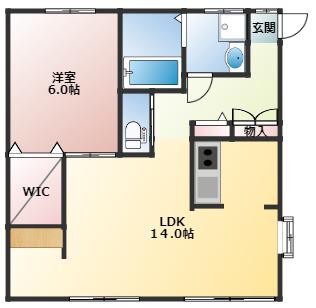 シャトレ岡田(1LDK/1階)の間取り写真