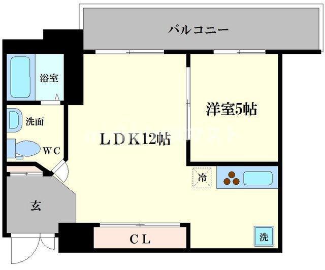 グラスホッパー(1LDK/4階)の間取り写真