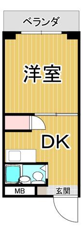 三甲イエム(1DK/4階)の間取り写真