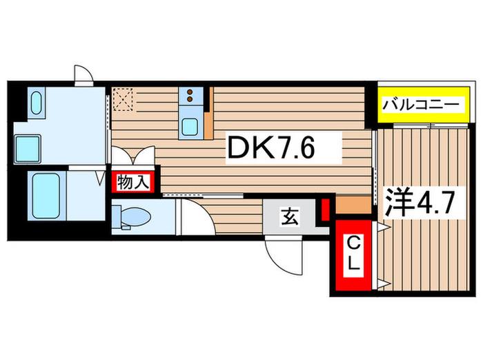 アルペジオ(1DK/2階)の間取り写真