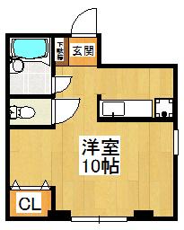プラムマンション(ワンルーム/2階)の間取り写真