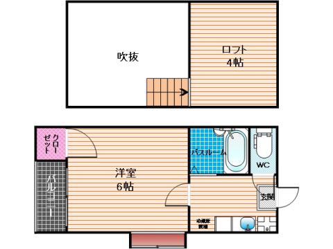 アパートメントエヌファースト(1K/1階)の間取り写真