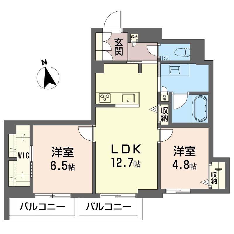 シャーメゾン北砂(2LDK/2階)の間取り写真