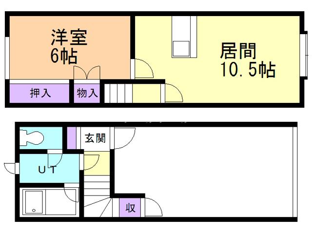 チェリープラザA棟(1LDK/1階)の間取り写真