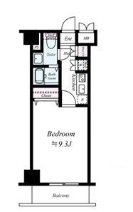 AQUA PRIME TOWER OSHIAGE(1K/7階)の間取り写真