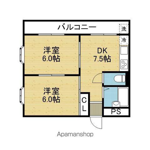 エルドムス陽光3番館(2DK/7階)の間取り写真
