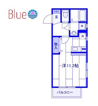 LANAI INAMURA(1K/1階)の間取り写真
