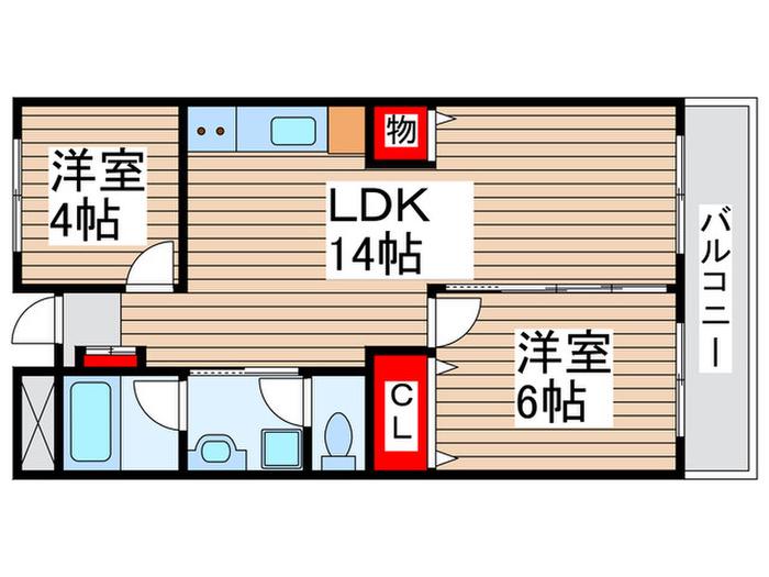 南流山グリーンハイツ(2LDK/4階)の間取り写真