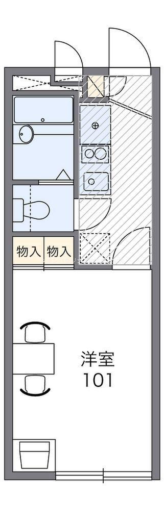 レオパレスIZM I(1K/1階)の間取り写真