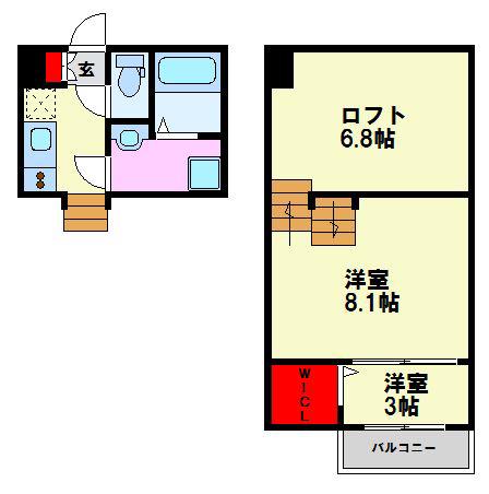NEXT PREMIUM I(1LDK/2階)の間取り写真