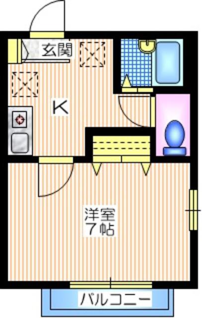 エヌメゾン霞台(1K/1階)の間取り写真