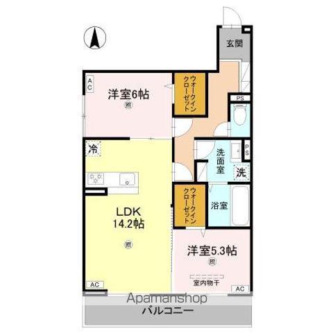 RETORIA阪南町(2LDK/2階)の間取り写真