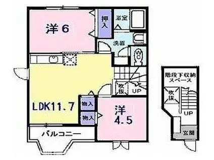 リエージュ(2LDK/2階)の間取り写真