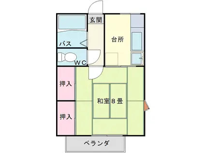 スターハイツ(1K/2階)の間取り写真