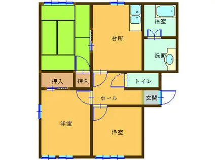 ラフォーレ大前(3DK/1階)の間取り写真