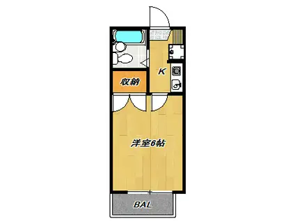 F・グレース住道(1K/1階)の間取り写真