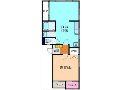 パルハウス(1LDK/1階)の間取り写真