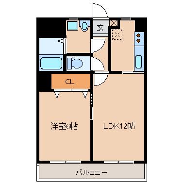 サンシャイン(1LDK/4階)の間取り写真