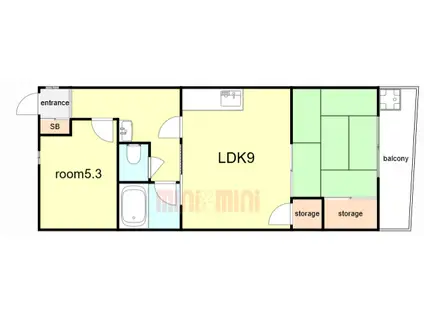 グレイスハイツ大谷(2LDK/1階)の間取り写真