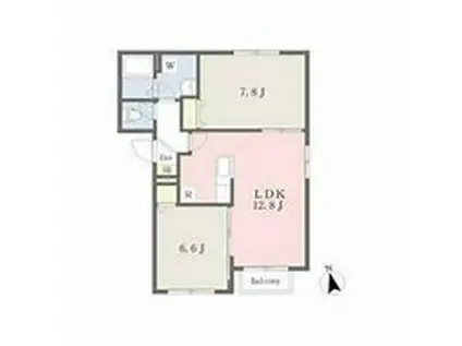 ボナール(2LDK/1階)の間取り写真